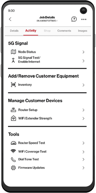Guided steps activity screen